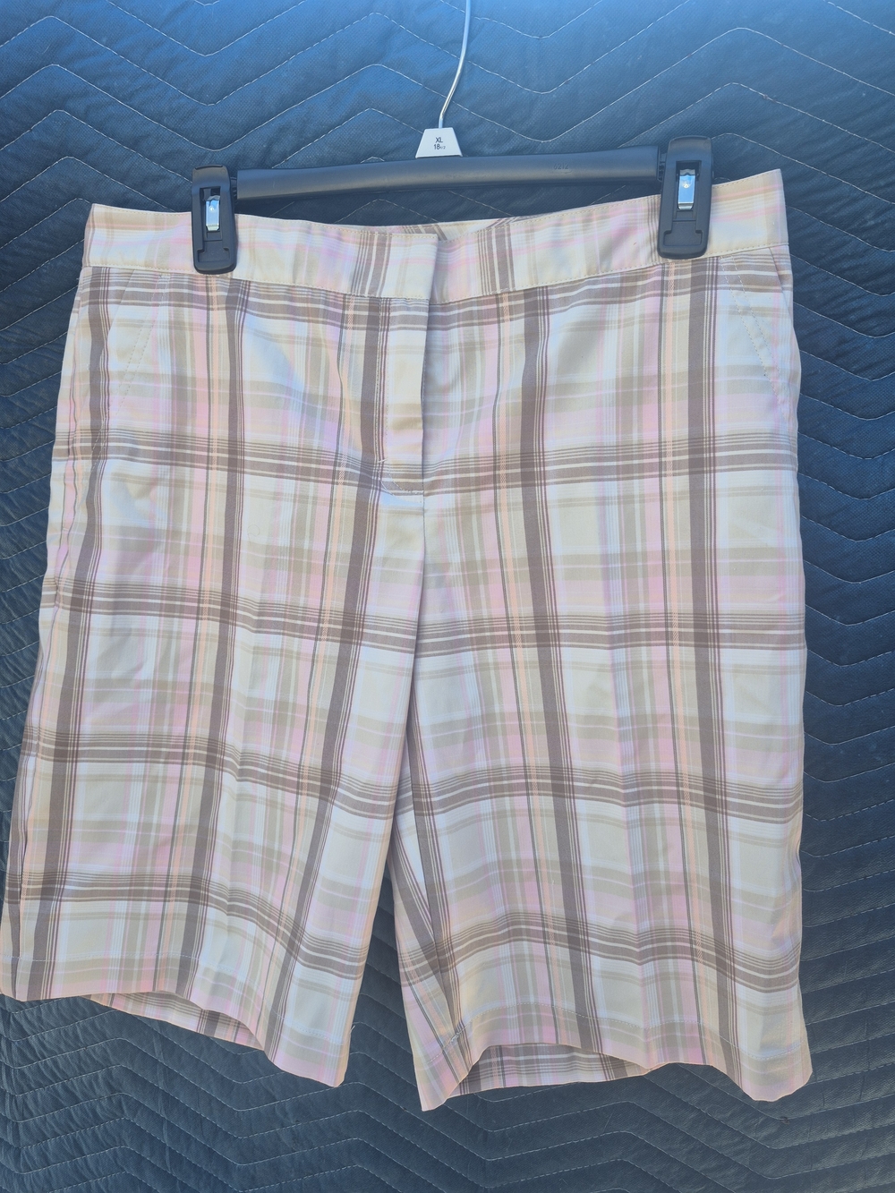 Vtg Izod Plaid Bermuda Shorts in Pink and Brown